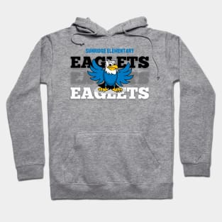 Soaring Eaglet on Greyscale Mascot Name Hoodie